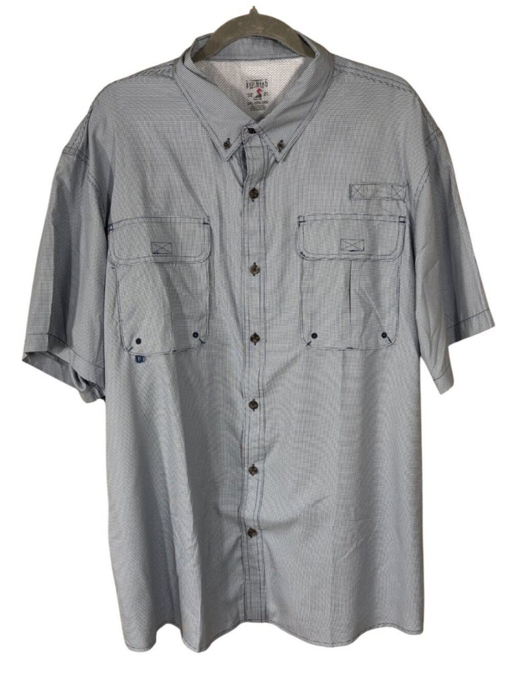 Red Head Men's Button Front Shirt Mini Houndstooth Size 2XL Fishing